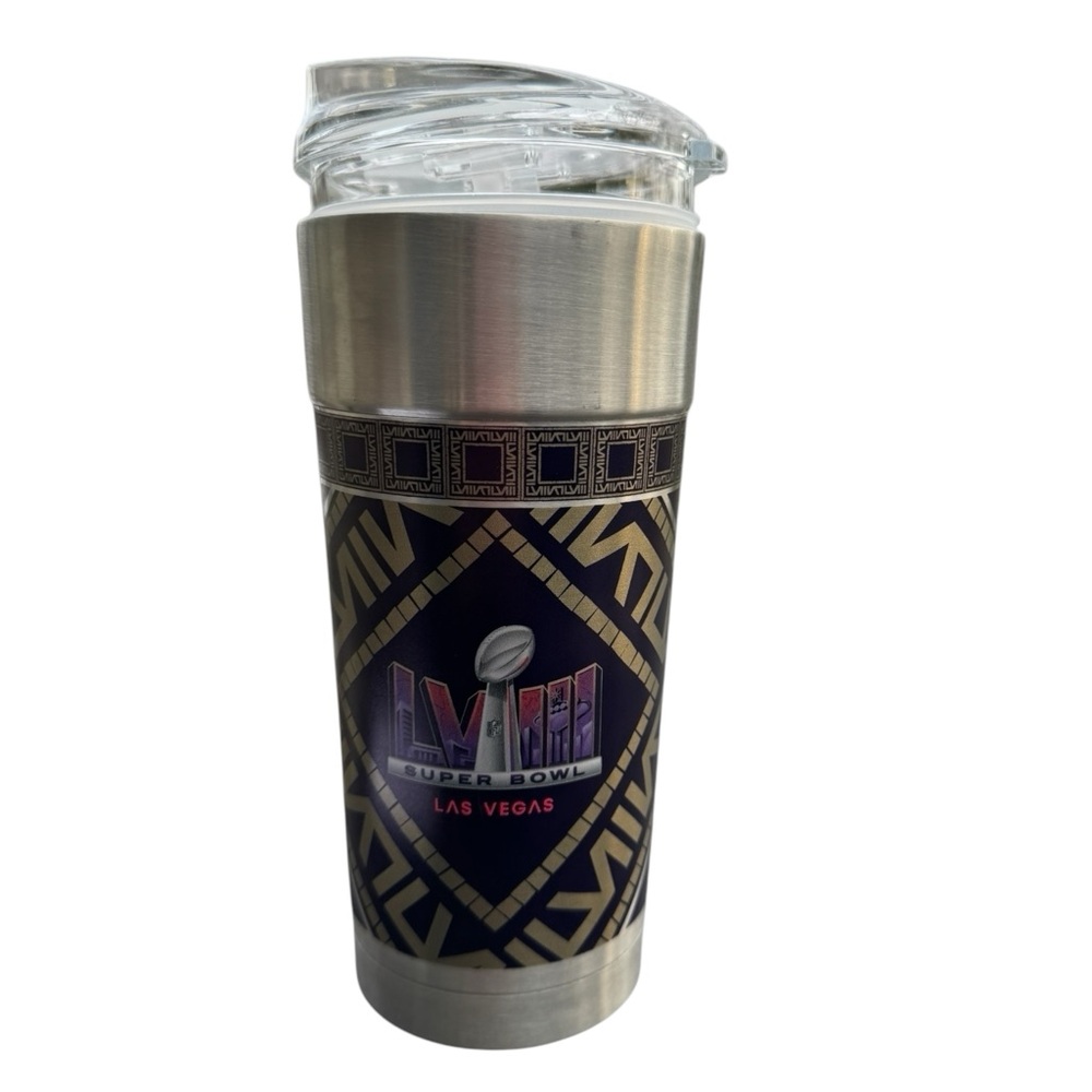 ⚡️NWT Super Bowl LVIII LAS VEGAS 49ers V CHIEFS NFL TUMBLER 24oz STAINLE…